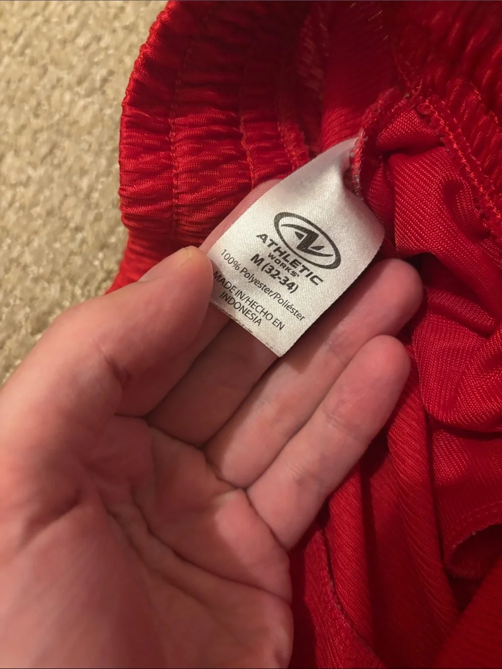 Athletic Works Red Mesh Athletic Shorts Men’s Medium